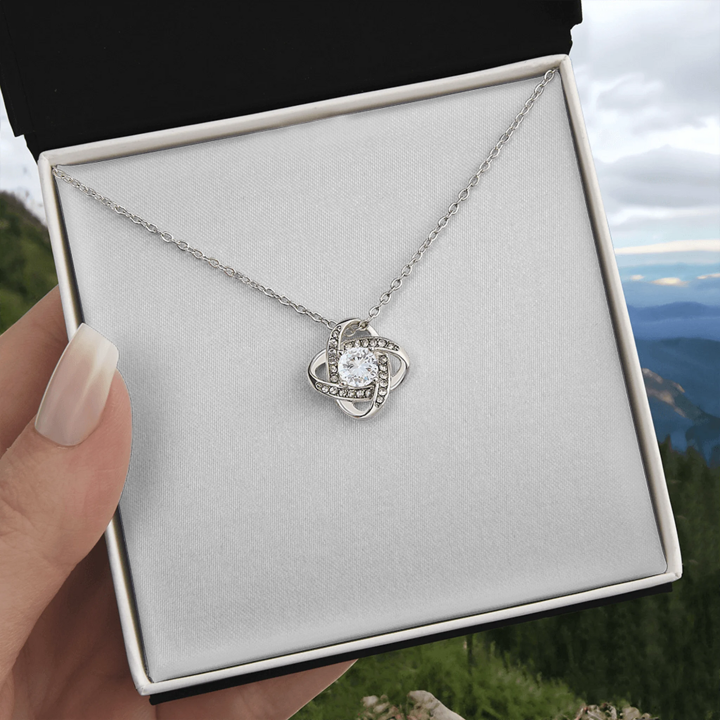 Love Knot Necklace Xmas Gifts For Her Timeless Jewelry Wedding Anniversary Valentine Present For Wife Mothers Day Heartfelt Pendant For Girlfriend Birthday Gift Ideas For Daughter Personalized Keepsake For Bestie Bridesmaid Thank You Gift Under $100