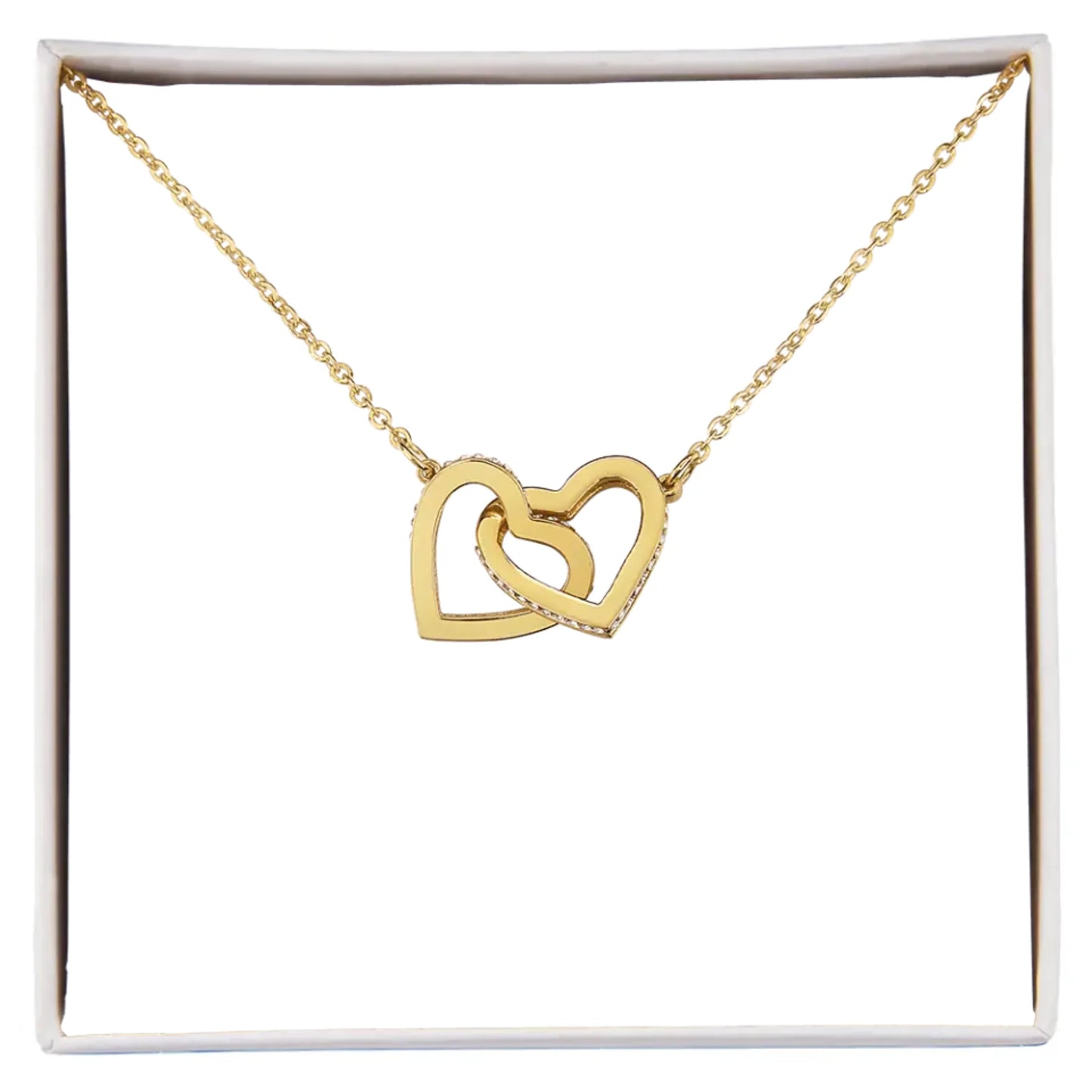 Interlocking Hearts Necklace Birthday Gifts For Her Wedding Anniversary Engagement Present For Mothers Day Unique Minimalist Pendant For Girlfriend Xmas Gift Ideas Personalized Gifts For Valentine Best Gift for Graduation Custom Made Gift under $100