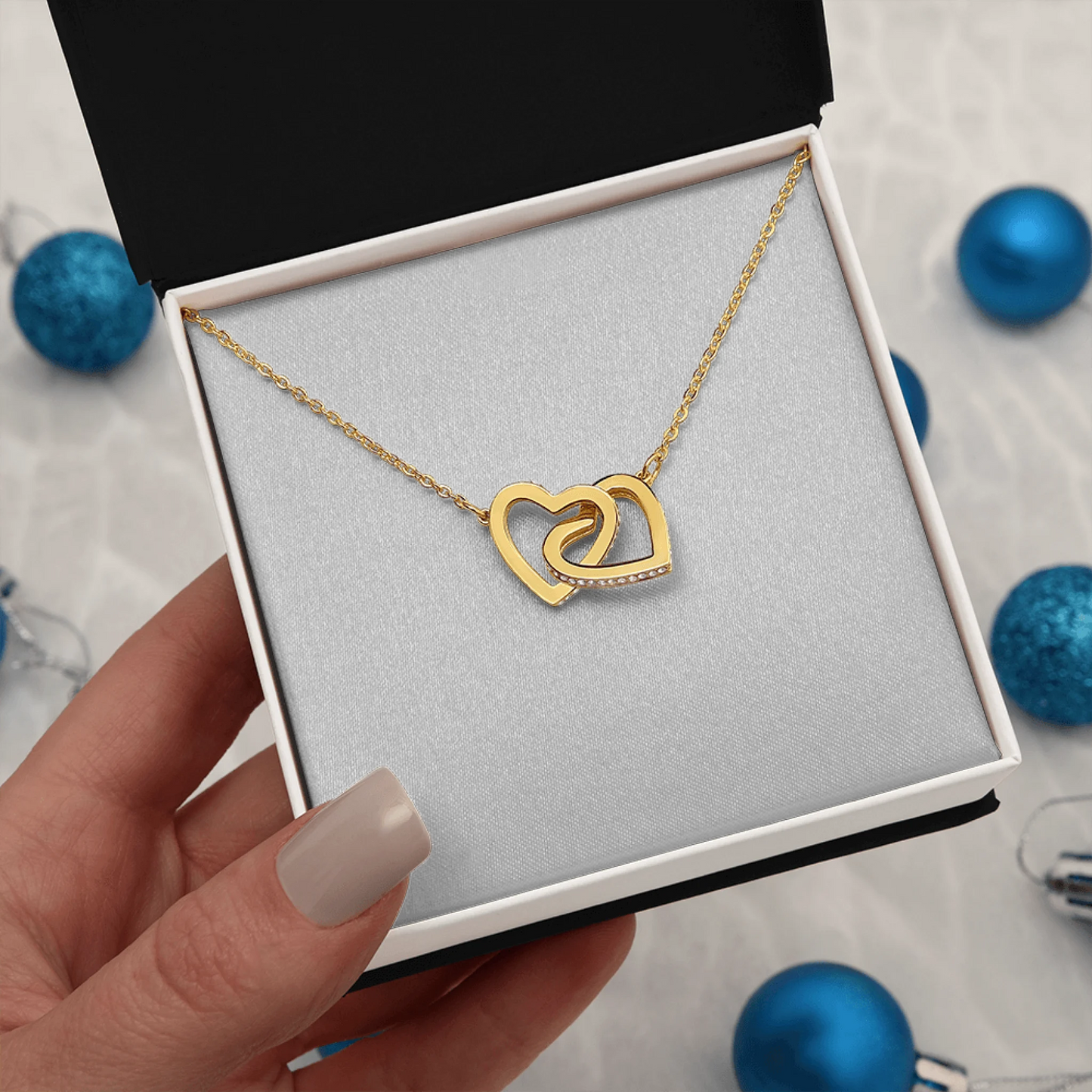 Interlocking Hearts Necklace Birthday Gifts For Her Wedding Anniversary Engagement Present For Mothers Day Unique Minimalist Pendant For Girlfriend Xmas Gift Ideas Personalized Gifts For Valentine Best Gift for Graduation Custom Made Gift under $100