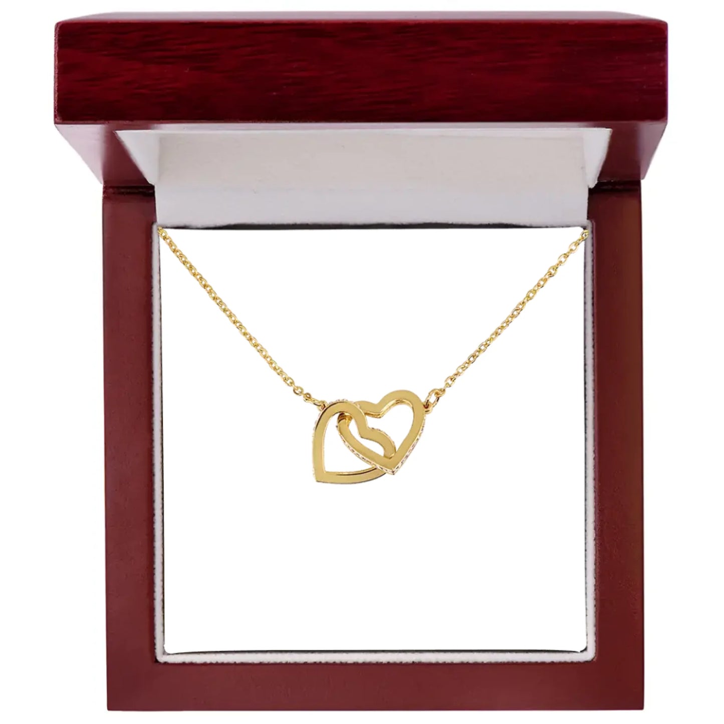 Interlocking Hearts Necklace Birthday Gifts For Her Wedding Anniversary Engagement Present For Mothers Day Unique Minimalist Pendant For Girlfriend Xmas Gift Ideas Personalized Gifts For Valentine Best Gift for Graduation Custom Made Gift under $100