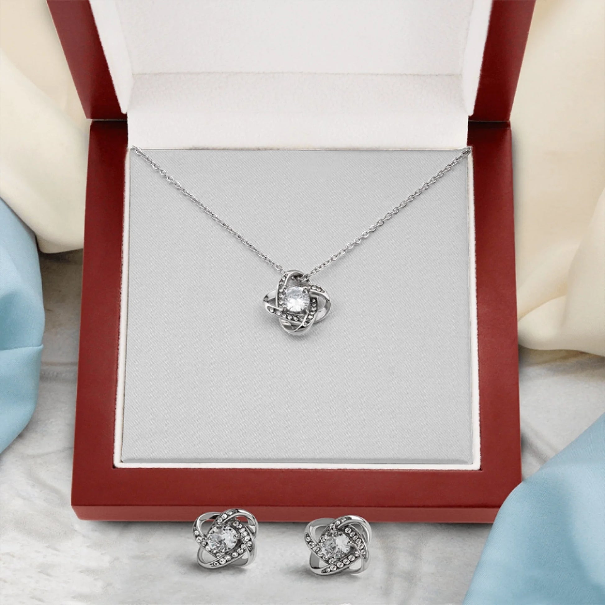 Love Knot Necklace & Earring Set Lux 7